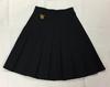 Warriner Black Knife Pleat Skirt with embroidery
