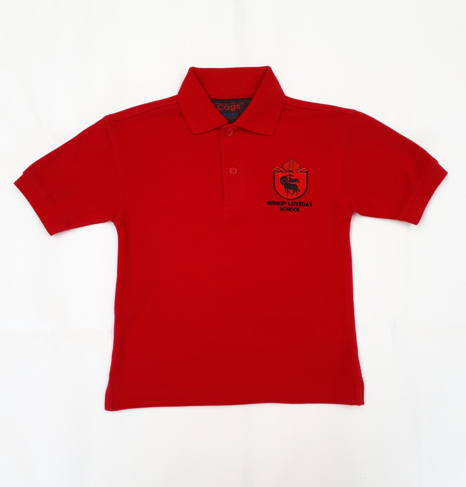 Bishop Loveday Red P.E Polo (badged) | Cross Embroidery