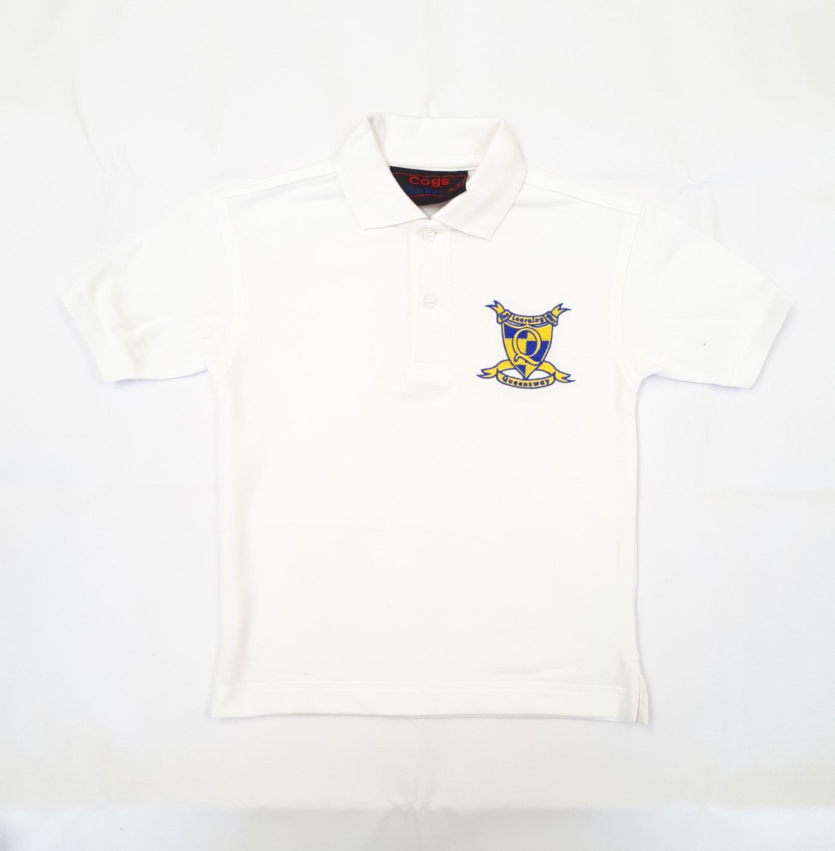 Queensway White Polo shirt Cross Embroidery